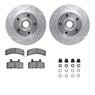 R1 1988-91 GMC C1500 Front Drill & Slot Silver Rotors w/Optimum OE Pads & Hardware
