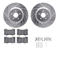 R1 08-26 Nissan 370Z Front Drill & Slot Silver Rotors w/Ceramic Pads & Hardware