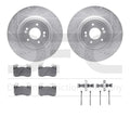 R1 18-22 Kia Stinger Front Drill & Slot Silver Rotors w/Optimum OE Pads & Hardware