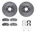R1 09-23 Nissan Maxima Front Drill & Slot Silver Rotors w/Ceramic Pads & Hardware