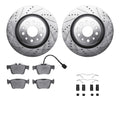 R1 17-24 Maserati Ghibli Rear Drill & Slot Silver Rotors w/Optimum OE Pads & Hardware