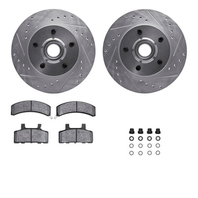 R1 1988-91 GMC C1500 Front Drill & Slot Silver Rotors w/Ceramic Pads & Hardware