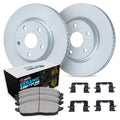 R1 17-26 BMW i4 Front GEO-Carbon Rotors w/Euro Ceramic Pads & Hardware