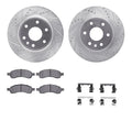 R1 07-17 Saturn Outlook Front Drill & Slot Silver Rotors w/Ceramic Pads & Hardware