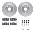 R1 07-18 Toyota Camry Front Drill & Slot Silver Rotors w/Optimum OE Pads & Hardware