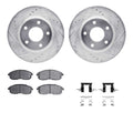 R1 13-19 Nissan Sentra Front Drill & Slot Silver Rotors w/Optimum OE Pads & Hardware