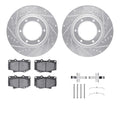 R1 90-92 Toyota Land Cruiser Front Drill & Slot Silver Rotors w/Optimum OE Pads & Hardware