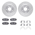 R1 16-21 Honda Civic Front Drill & Slot Silver Rotors w/Optimum OE Pads & Hardware