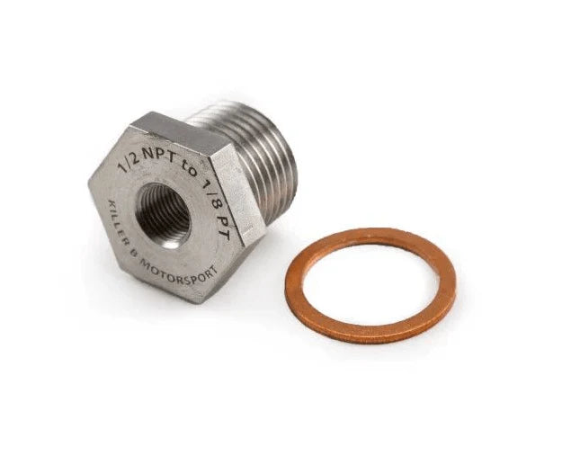 Killer B Oil Temperature Sensor Adapter 1/2NPT to 1/8PT
