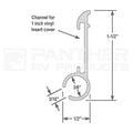 INSERT AWNING RAIL POLAR WHITE 8 FT