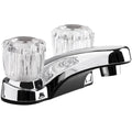 RV LAVATORY FAUCET W/CRYSTAL ACRYLIC KNOBS CHROME POLISHED