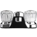 RV LAVATORY FAUCET W/CRYSTAL ACRYLIC KNOBS CHROME POLISHED