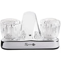 RV LAVATORY FAUCET W/CRYSTAL ACRYLIC KNOBS CHROME POLISHED