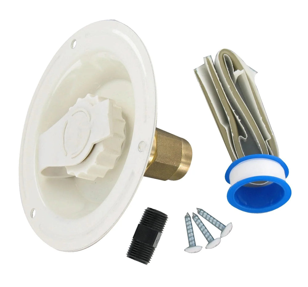 WATER INLET METAL RECESSED FLANGE COL WHITE LEADFREE CARDED