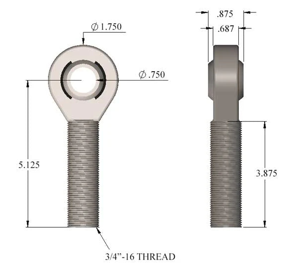 HEAT TREATED CHROMOLY 3/416 X 3/4 LH MAGNUM SERIES HEIM