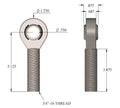 HEAT TREATED CHROMOLY 3/416 X 3/4 LH MAGNUM SERIES HEIM