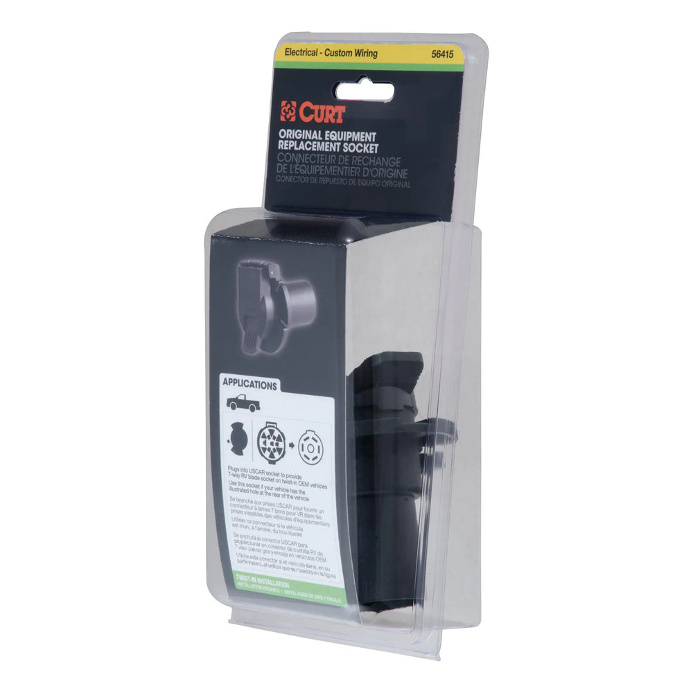 REPLACEMENT OE 7 WAY RV BLADE SOCKET TWISTS INTO USCAR