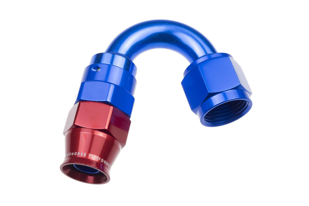 10 AN 150 DEGREE PTFE REUSABLE HOSE END BLUE
