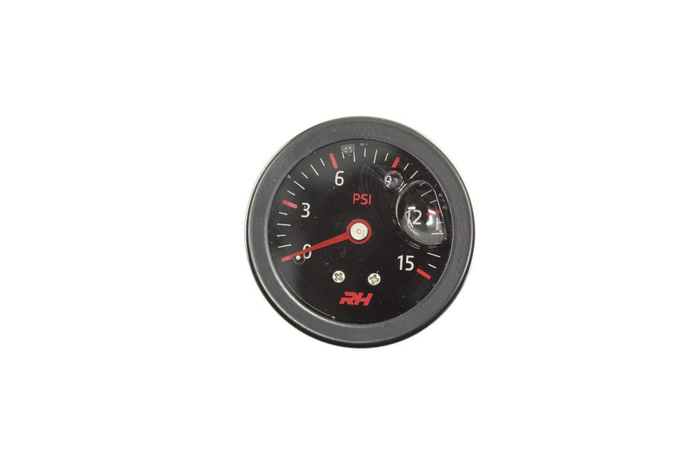 LIQUID FILLED FUEL PRESSURE GAUGE1/8 IN NPT INLET15PSIALL BLACK FINISH