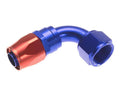 12 90 DEGREE FEMALE ALUMINUM HOSE END RED&BLUE