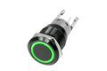 16MM BLACK 2 POSITION ON/OFF SWITCH(GREEN)BLACK FLUSH MOUNT 12V