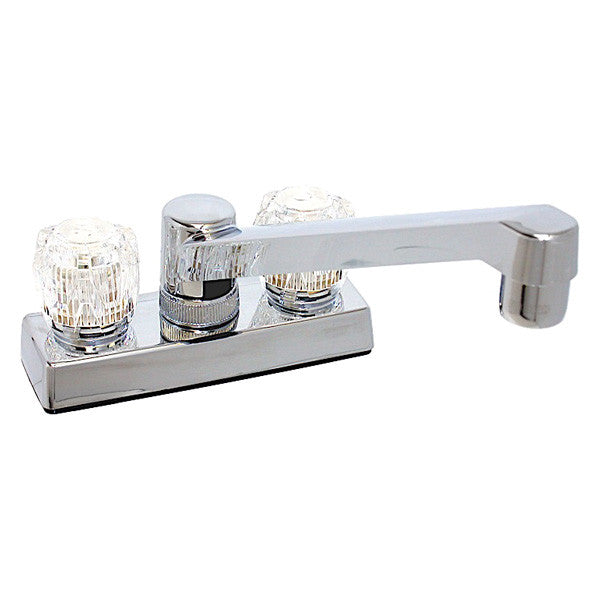 LEDGE FAUCET 4IN 2 KNOB PLASTIC CHROME