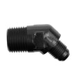 10 45 DEGREE MALE ADAPTER TO 12 (3/4) NPT MALE BLACK
