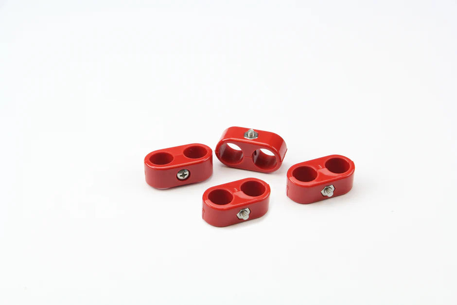 TCLAMP DOUBLE PLACE 1/2IN1/2IN 4 PIECES RED