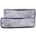 ANZO 1989-1995 Toyota Pickup Euro Parking Lights Chrome w/ Amber Reflector
