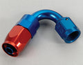 Russell Performance -6 AN Red/Blue 120 Degree Full Flow Swivel Hose End (With 9/16in Radius)