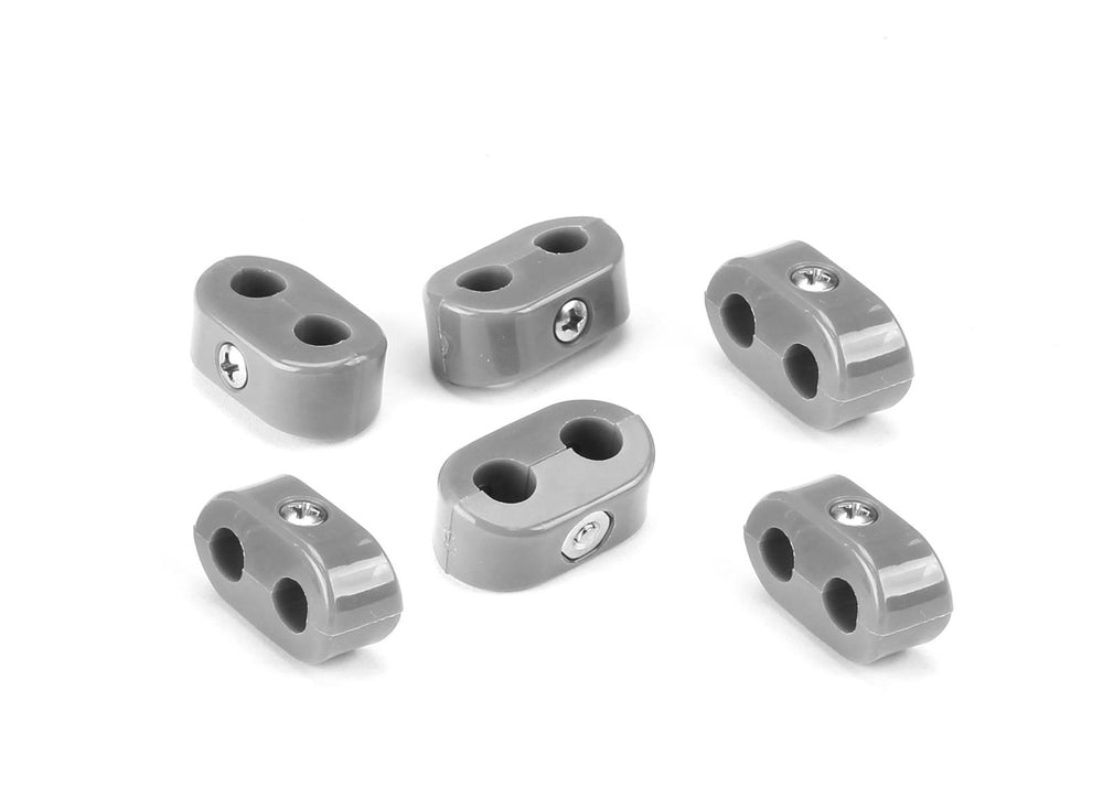 TCLAMP DOUBLE PLACE 3/16IN3/16IN 6 PIECES GRAY