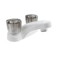 RV LAVATORY FAUCET W/SMOKED ACRYLIC KNOBS BRUSHED SATIN NICKEL