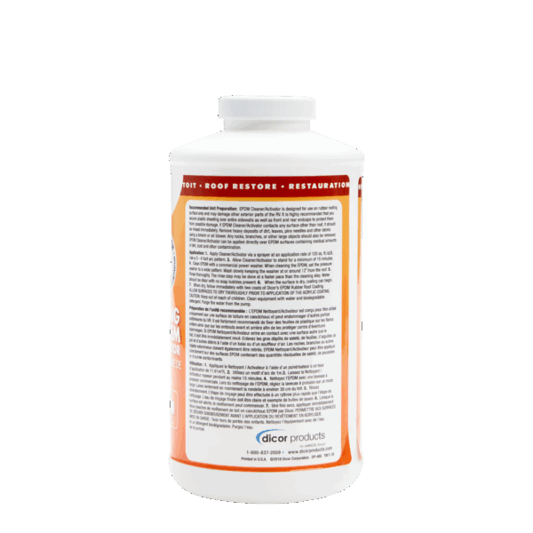 1 QT. CAN PRIMER CLEANER FOR USE WITH DICOR EPDM RUBBER ROOF COATING
