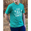 LIFE IS BETTER AT THE CAMPSITE SHIRT TEAL LARGE
