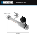TRAILER HITCH LOCK FITS 2IN & 21/2IN RECEIVERS 5/8IN PIN DIAMETER DOGBONE STYLE ZINC