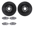 R1 18-25 Volkswagen Jetta Front Drilled & Slotted Black Rotors w/Euro Ceramic Pads