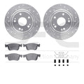 R1 18-26 Honda Civic Front Drill & Slot Silver Rotors w/Optimum OE Pads & Hardware