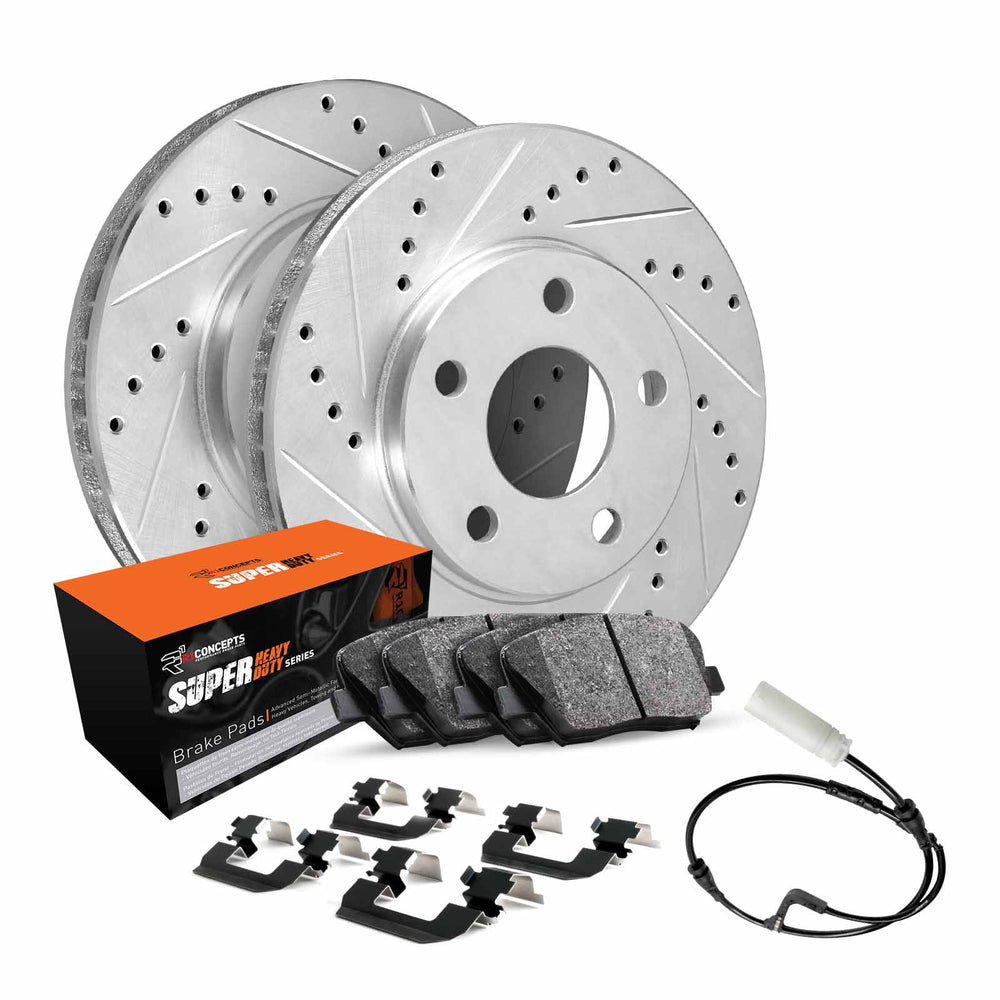 R1 19-26 Mercedes-Benz Sprinter 4500 Front Drill & Slot Silver Rotors w/Super Duty Pads/Hardware