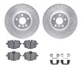 R1 16-26 BMW X5 Rear Drill & Slot Silver Rotors w/Euro Ceramic Pads & Hardware