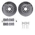 R1 17-25 Alfa Romeo Stelvio Front Drill & Slot Silver Rotors w/Ceramic Pads & Hardware