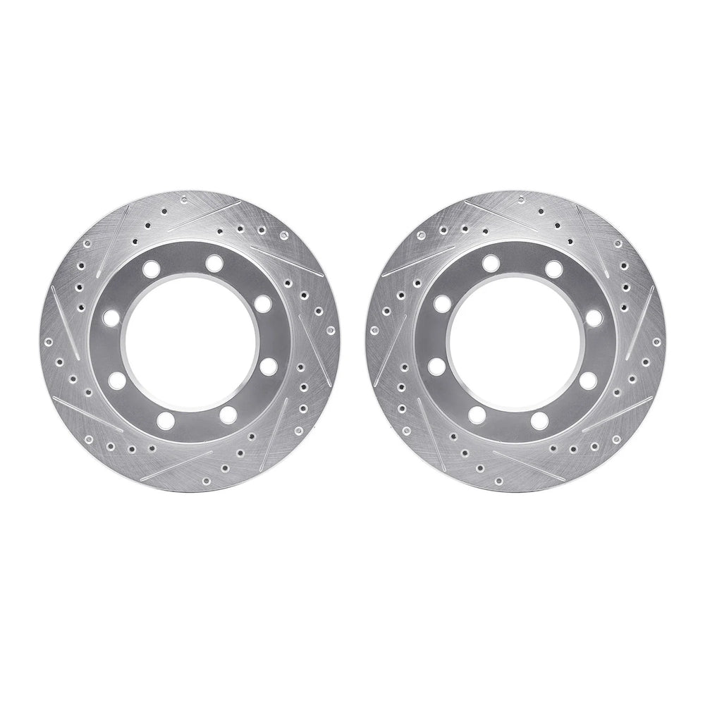 R1 1980-94 Ford F-350 Front Drill & Slot Silver Rotors