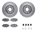 R1 09-19 Lincoln MKS Rear Drill & Slot Silver Rotors w/Ceramic Pads & Hardware