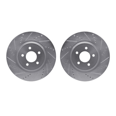R1 94-04 Ford Mustang Front Drill & Slot Silver Rotors