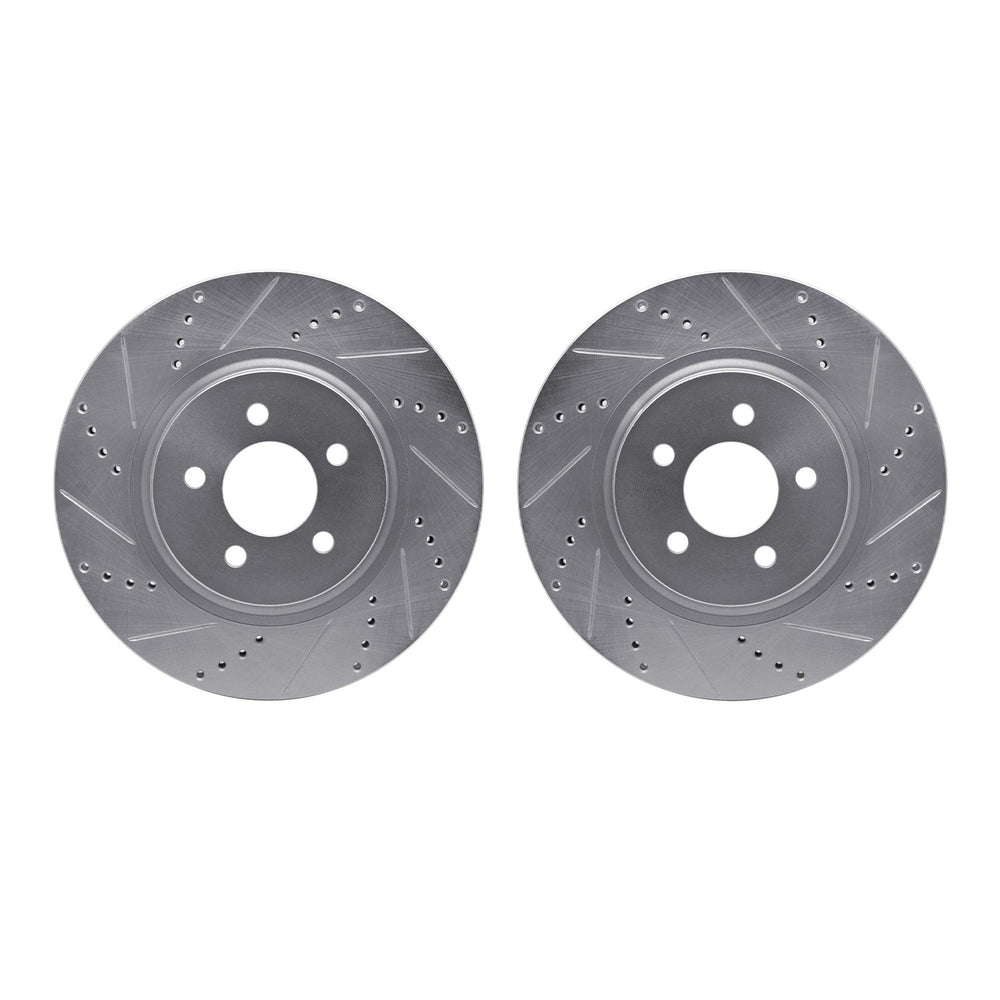 R1 94-04 Ford Mustang Front Drill & Slot Silver Rotors