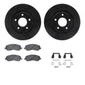 R1 07-26 Mitsubishi Outlander Front Drilled & Slotted Black Rotors w/Ceramic Pads & Hardware