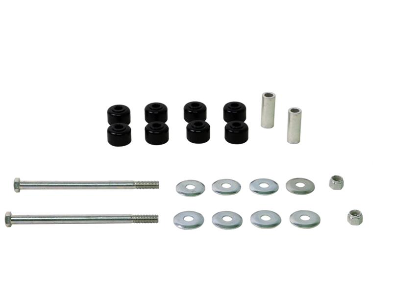 Sway bar - link 8 Bushings 2 Tubes 2 Bolts 8 Washers 2 Nuts Grease