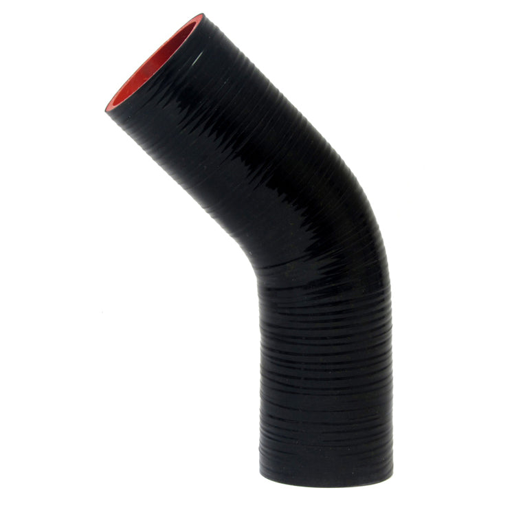 HPS Performance 1/2 ID High Temp 4-ply Reinforced Silicone 45 Degree Elbow Coupler Hose Black (13mm ID)