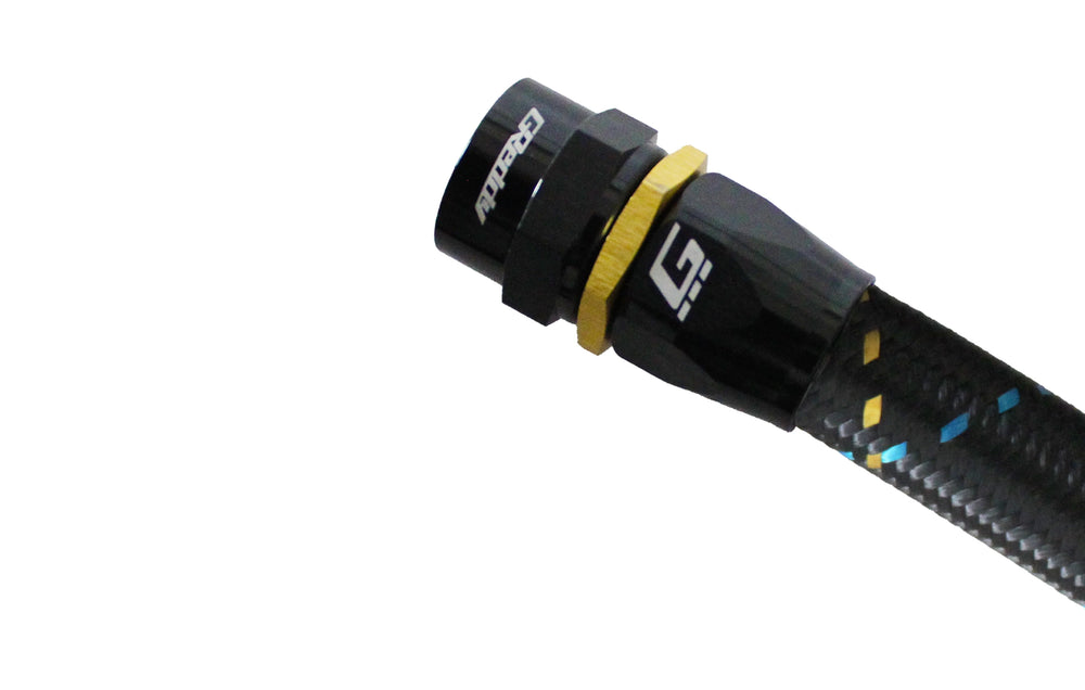 GReddy AN12 STRAIGHT HOSE END SWIVEL BLACK/GOLD ANODIZED