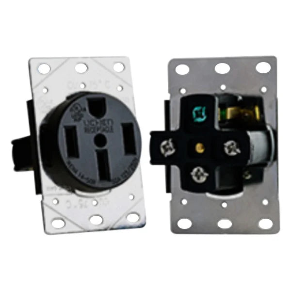 AC 50 AMP FLUSH RECEPTACLE IN PLATE
