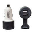 OPTIMATE USB 2100MA DUAL OUTPUT USB CHARGER WITH AUTO PLUG.